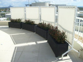 rectangle roof top garden planters, black lava stone finish