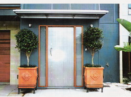 Spanish Square Planter Pot with custom steel stand