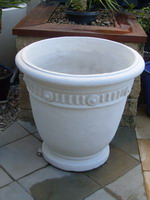white mediterranean planter pot, custom white semi formal finish