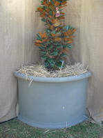 custom corner pot, charcoal semi formal finish