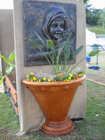 half pot planter, iron verdi semi formal finish