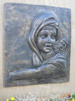 venetian woman wall plaque, bronze verdi finish