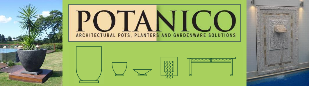 Potanico - creators of large designer landscape Pots. Big garden architectural pots horticulturally designed for trees and large plants.