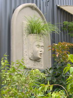 Empress wall plaque and planter, murobond stone semi formal finish